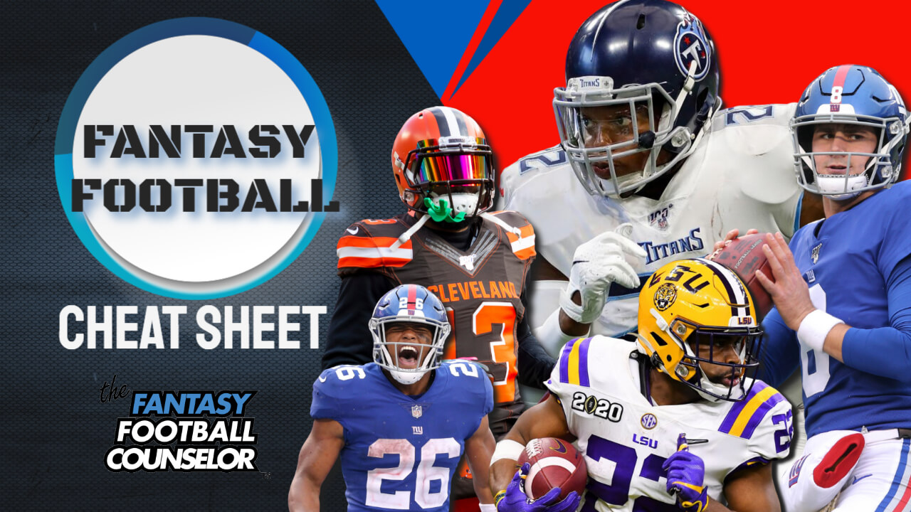 Fantasy Football Cheat Sheet 2021 Kizaway